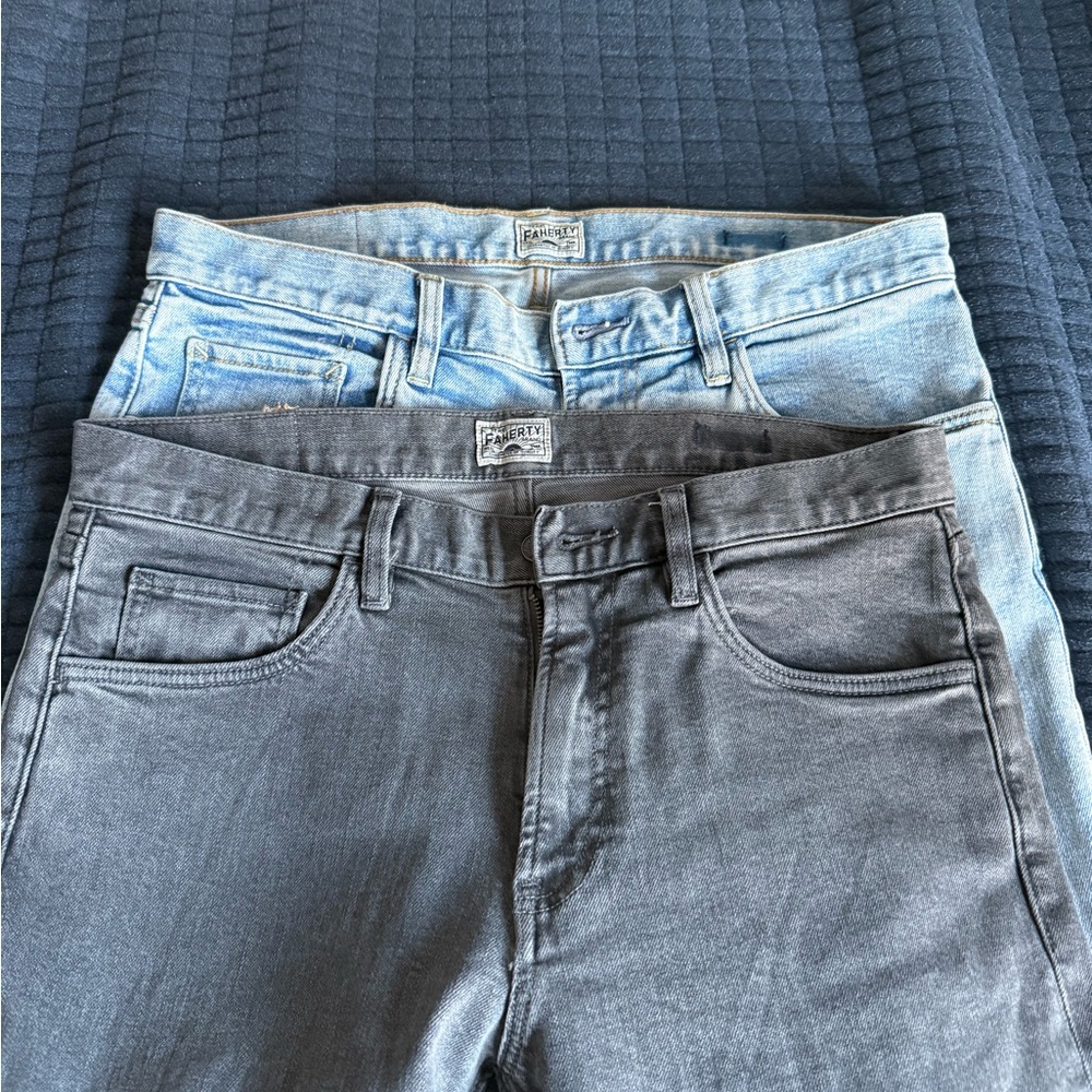 TWO Mens Faherty Straight Jeans 32x31 BRAND NEW